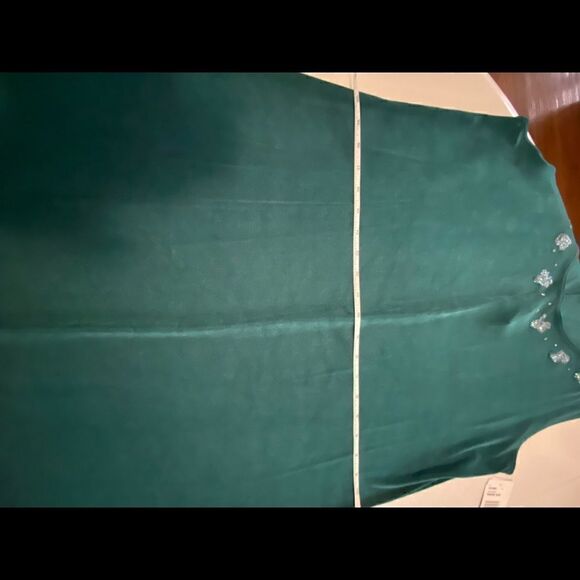 PICCADILLY Fluid Jersey Maxi Dress with bedazzle in peacock blue Christmas - Picture 11 of 13